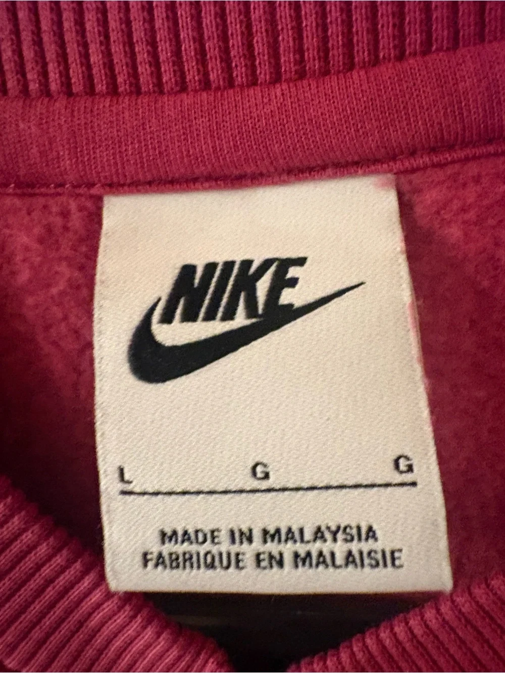 Nike Raspberry-Pink Crewneck Sweatshirt with White Logo